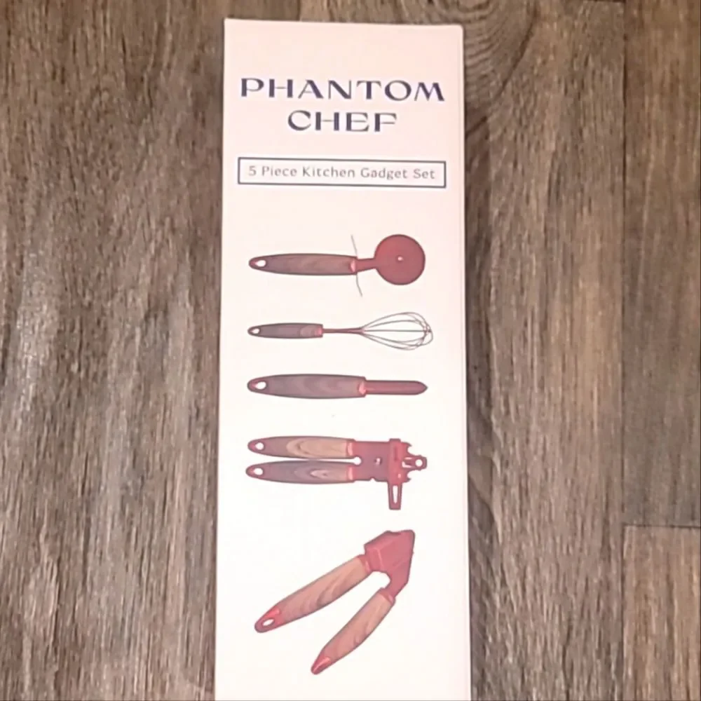 Phantom Chef 5 Piece Kitchen Gadget Set- Red